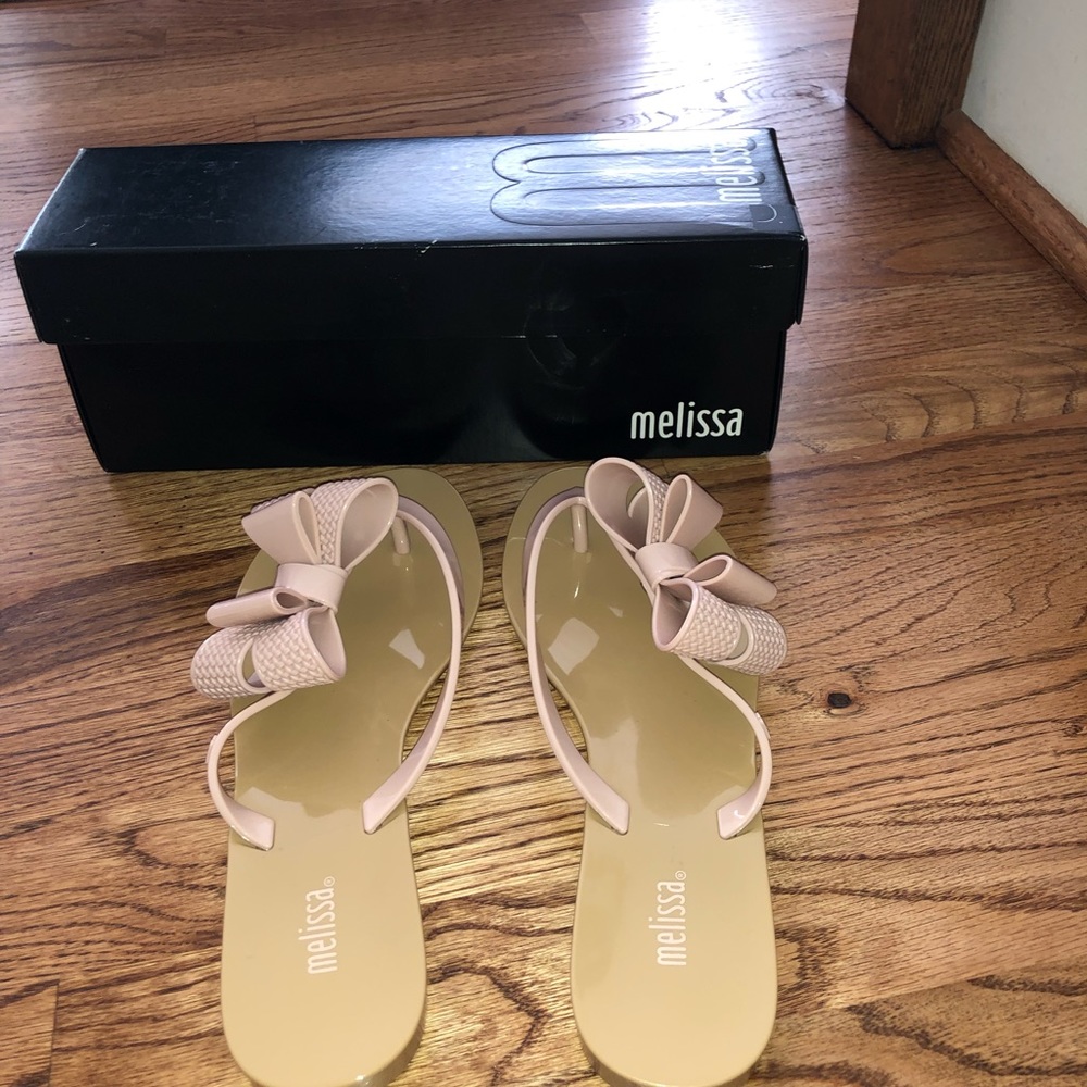 Melissa harmonic pink bow slip on
